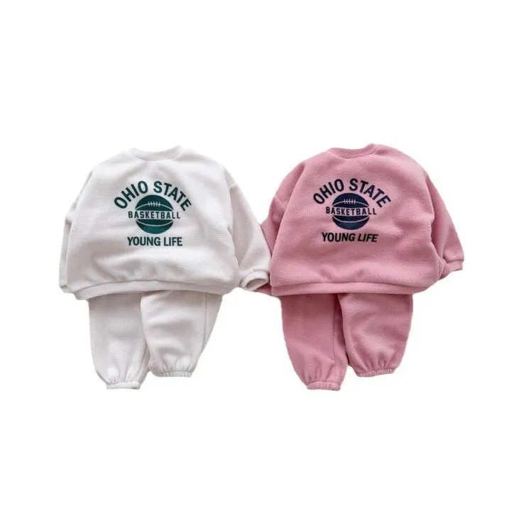 2 Pieces Set Baby Kid Girls Letters Hoodies Sweatshirts And Solid Color Pants Wholesale 231130253