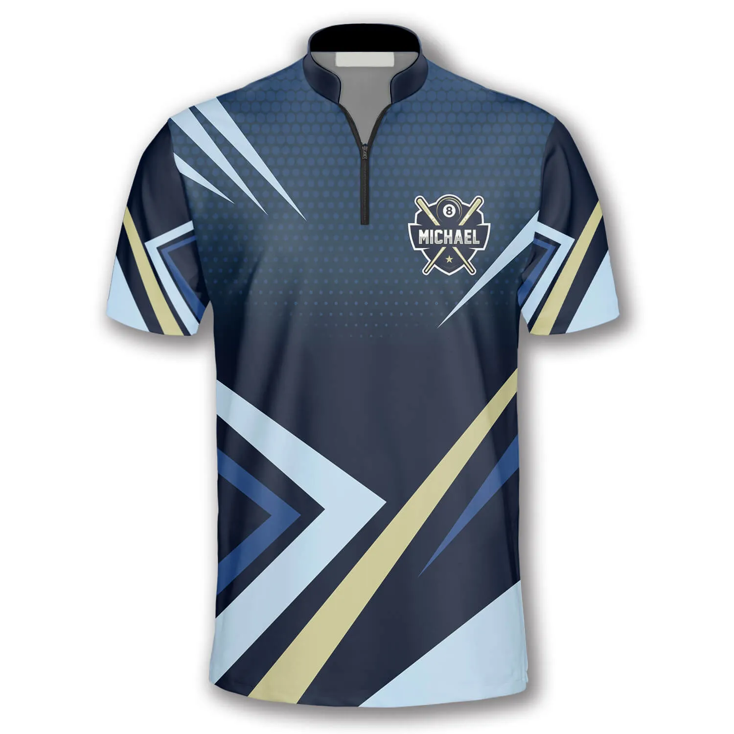 3D All Over Print Blue Sports Style Label Custom Billiard Jerseys for Men, Best Shirt for Billiard Player