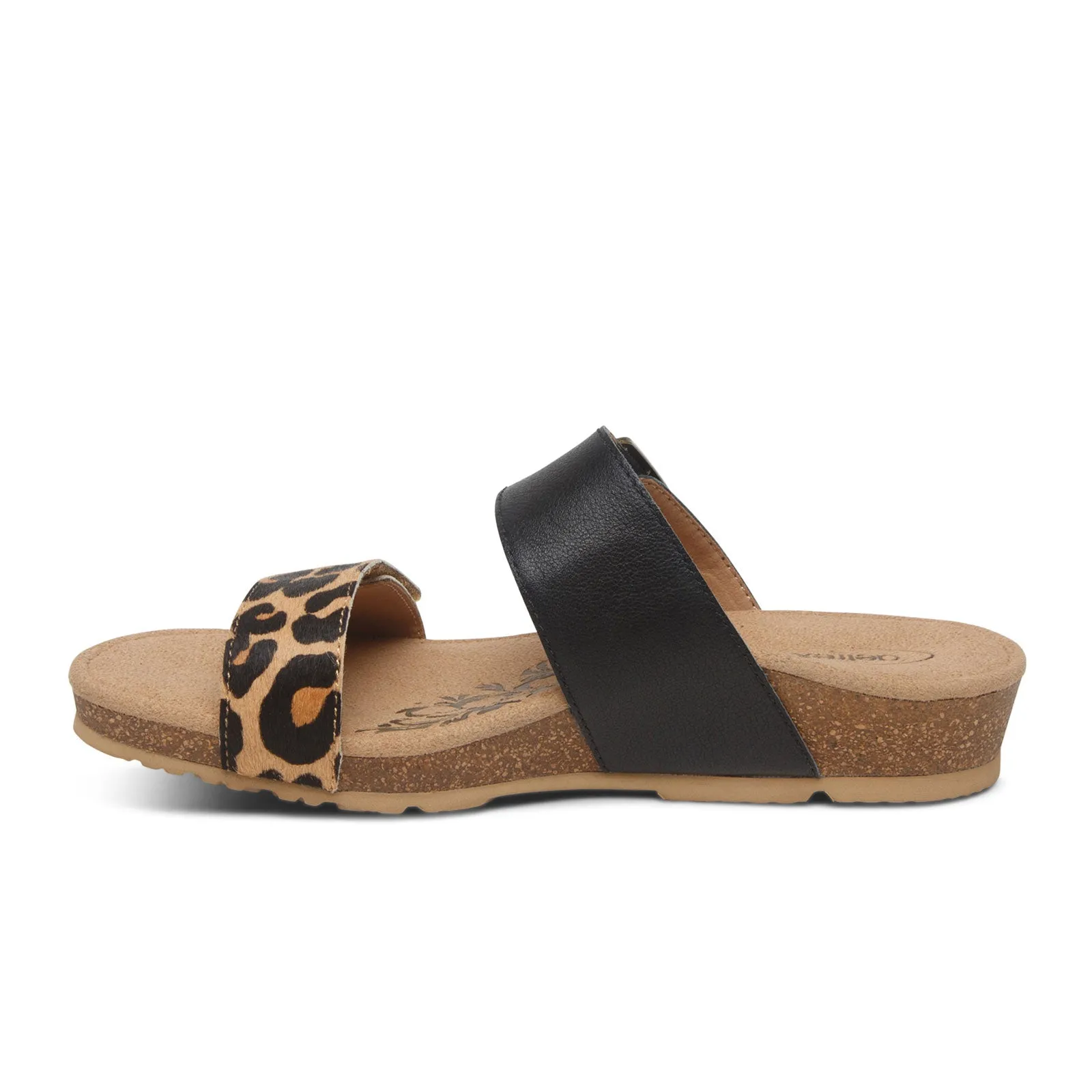 Aetrex Daisy Slide Sandal (Women) - Leopard Leather