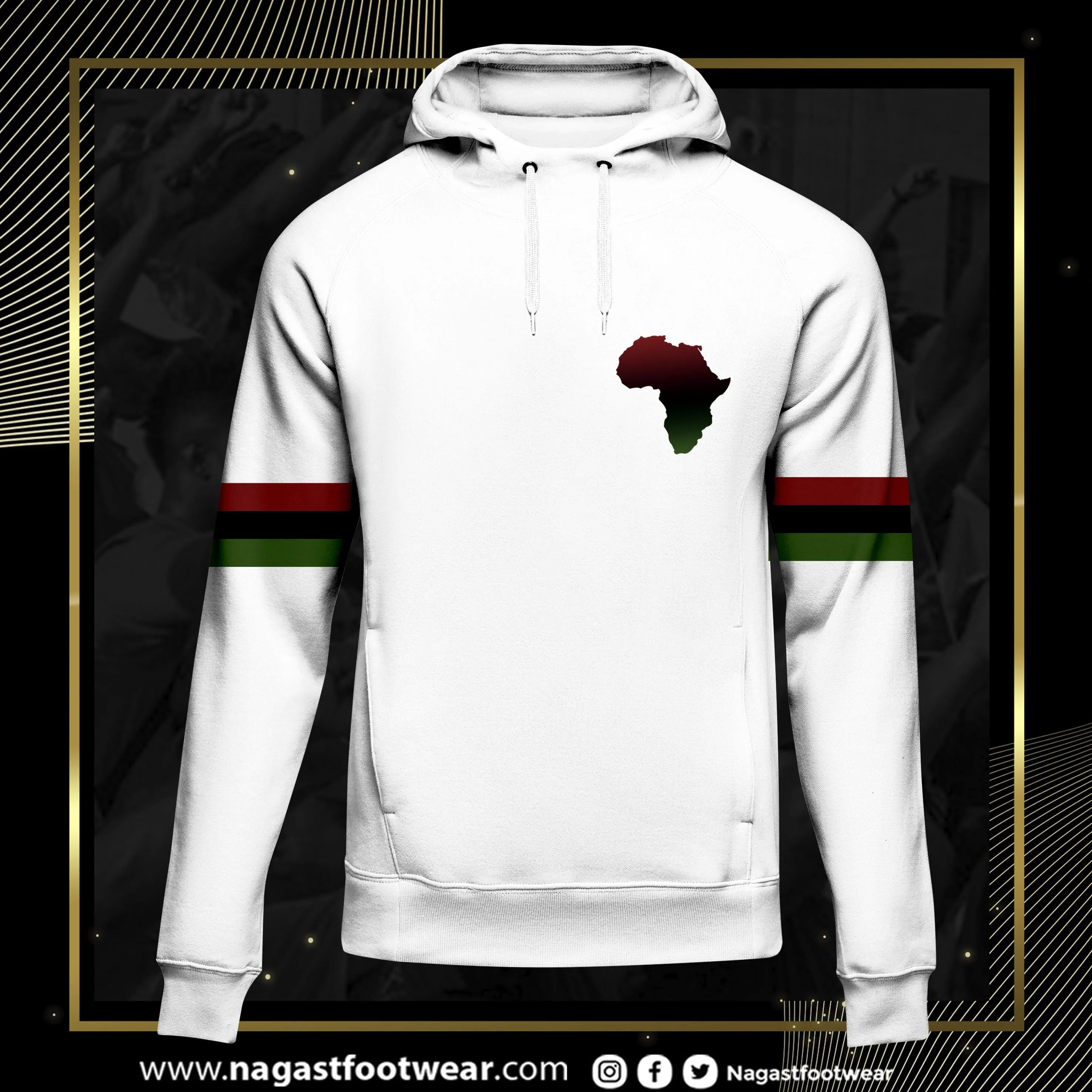 Africa PRIDE Men's White Hoodie