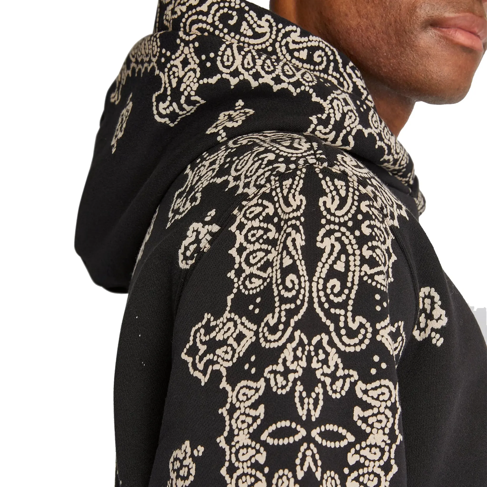 Amiri Bandana Bleach All Over Black White Hoodie