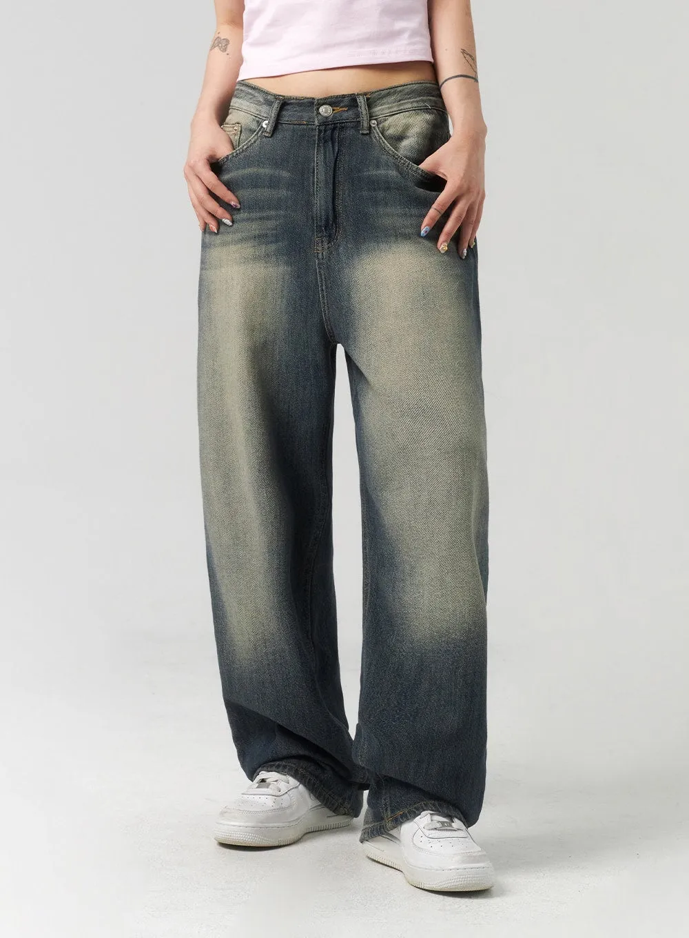 Baggy Dark-Wash Jeans CL314