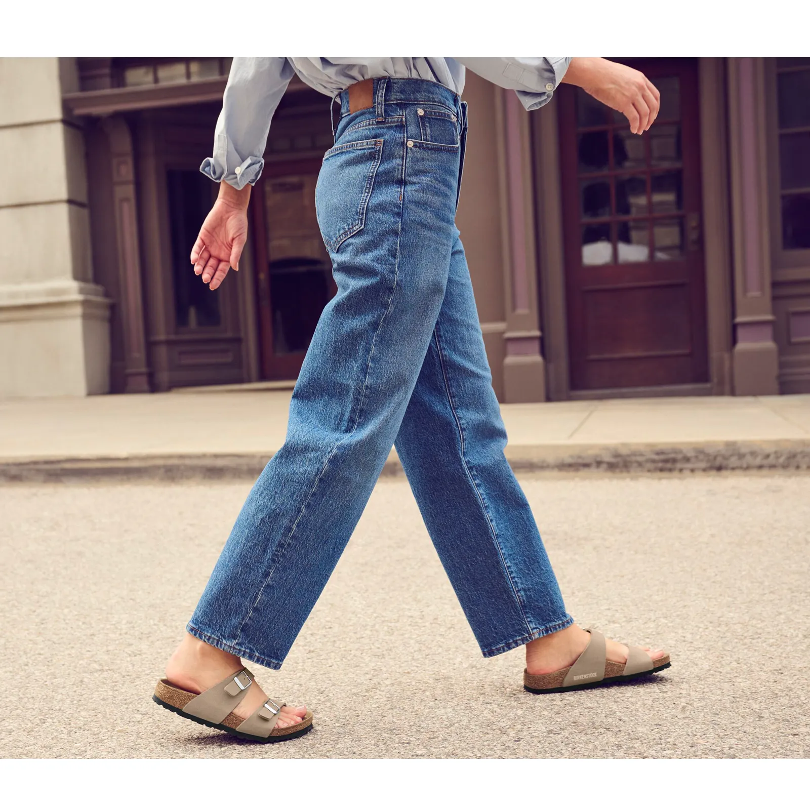 Birkenstock Sydney Vegan Narrow Sandal (Women) - Silky Gray Taupe Birki