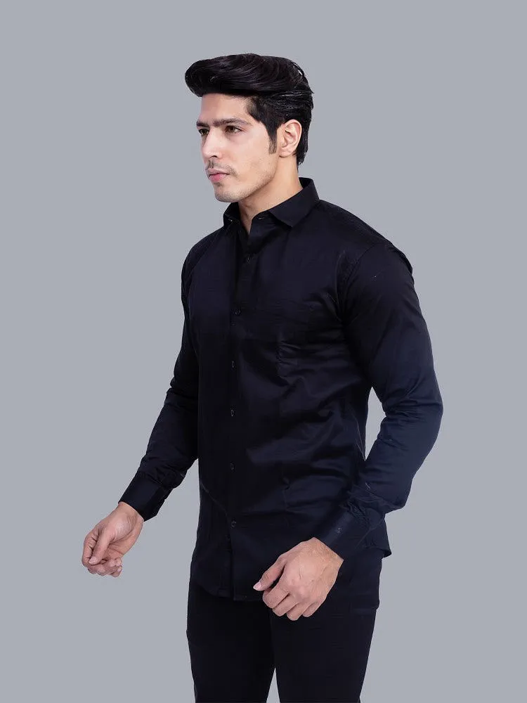 Black Formal Shirt - Giza Cotton Black Formal Shirt