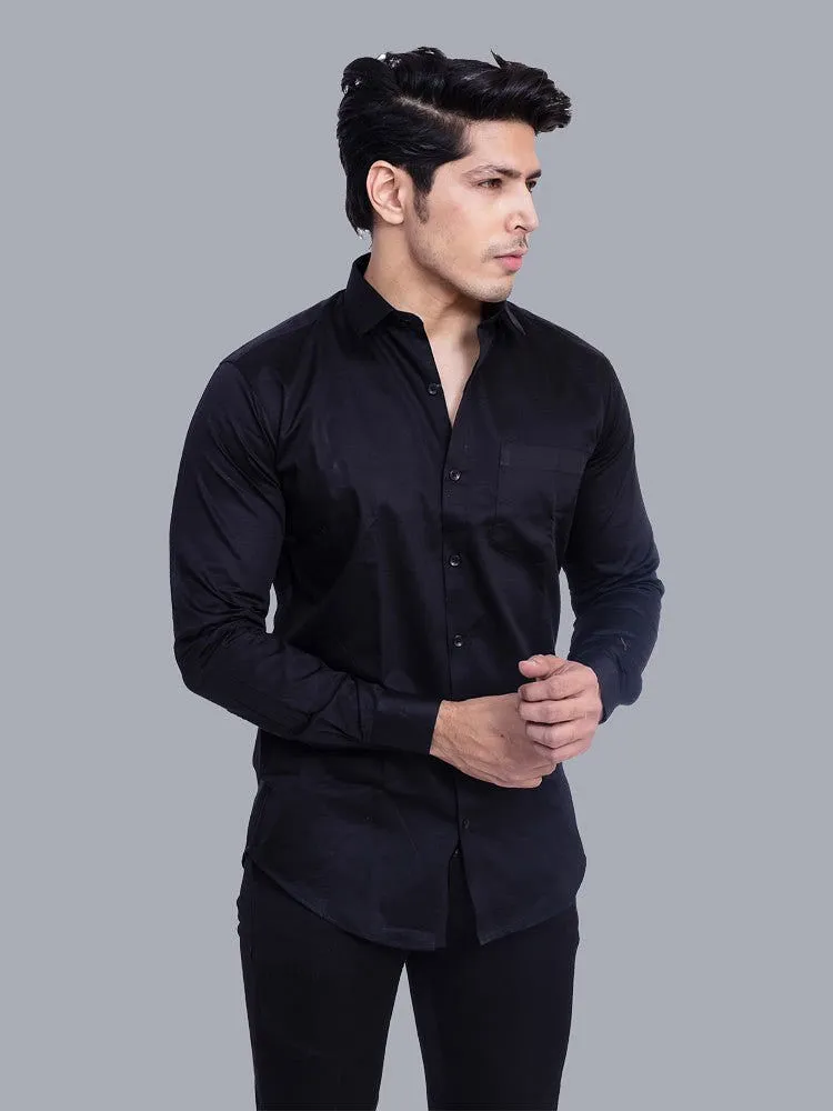 Black Formal Shirt - Giza Cotton Black Formal Shirt