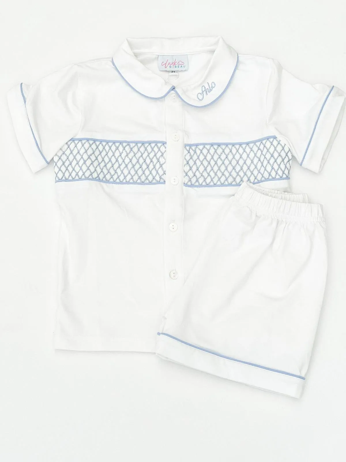 Boys Smocked Short Sleeve And Leg Pyjamas