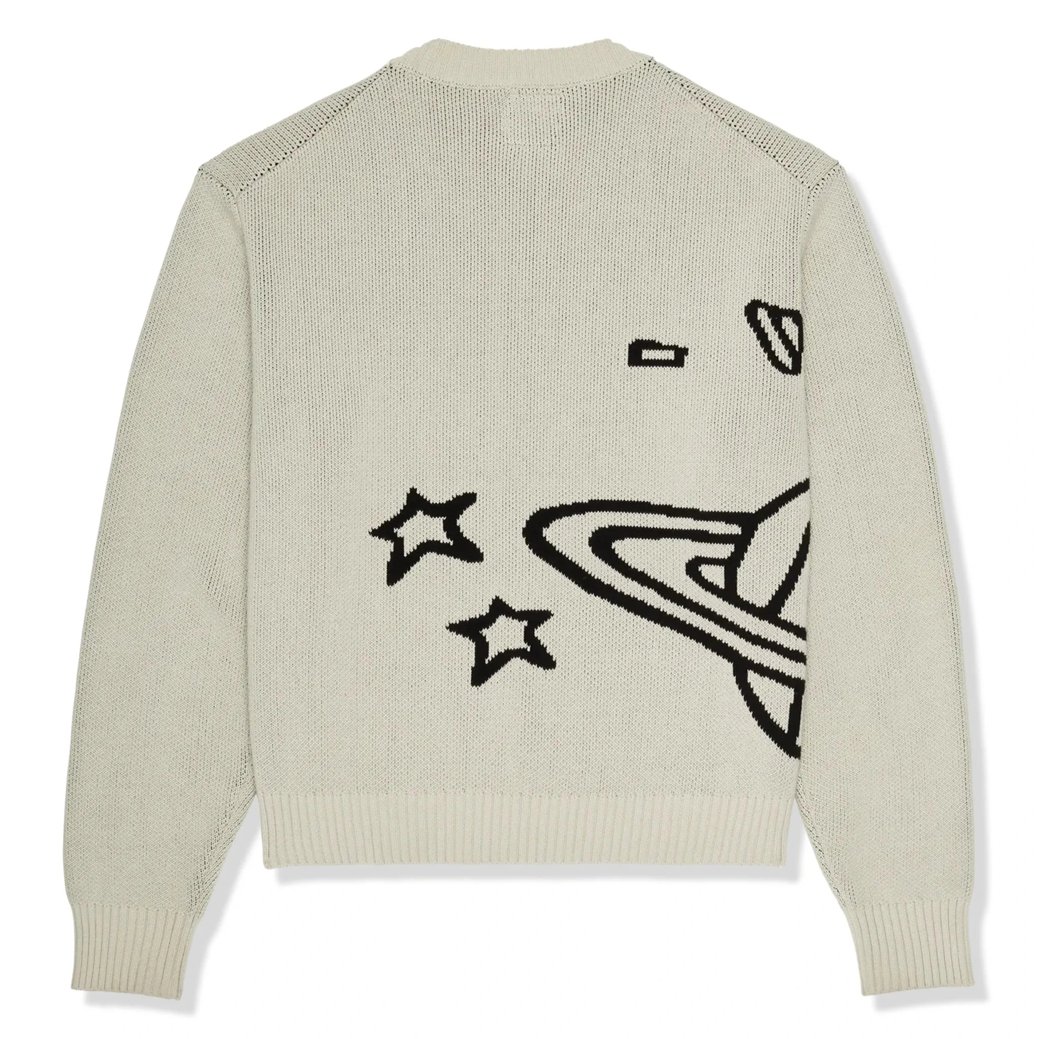 Broken Planet Bone White Planet Knit Sweatshirt