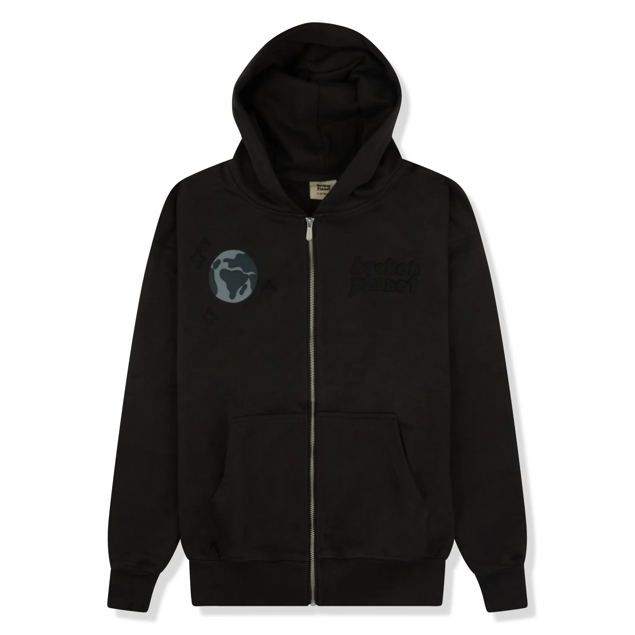 Broken Planet Soot Black Spider Web Zip-Up Hoodie - Stylish and Comfortable Sweatshirt for Everyday Wear