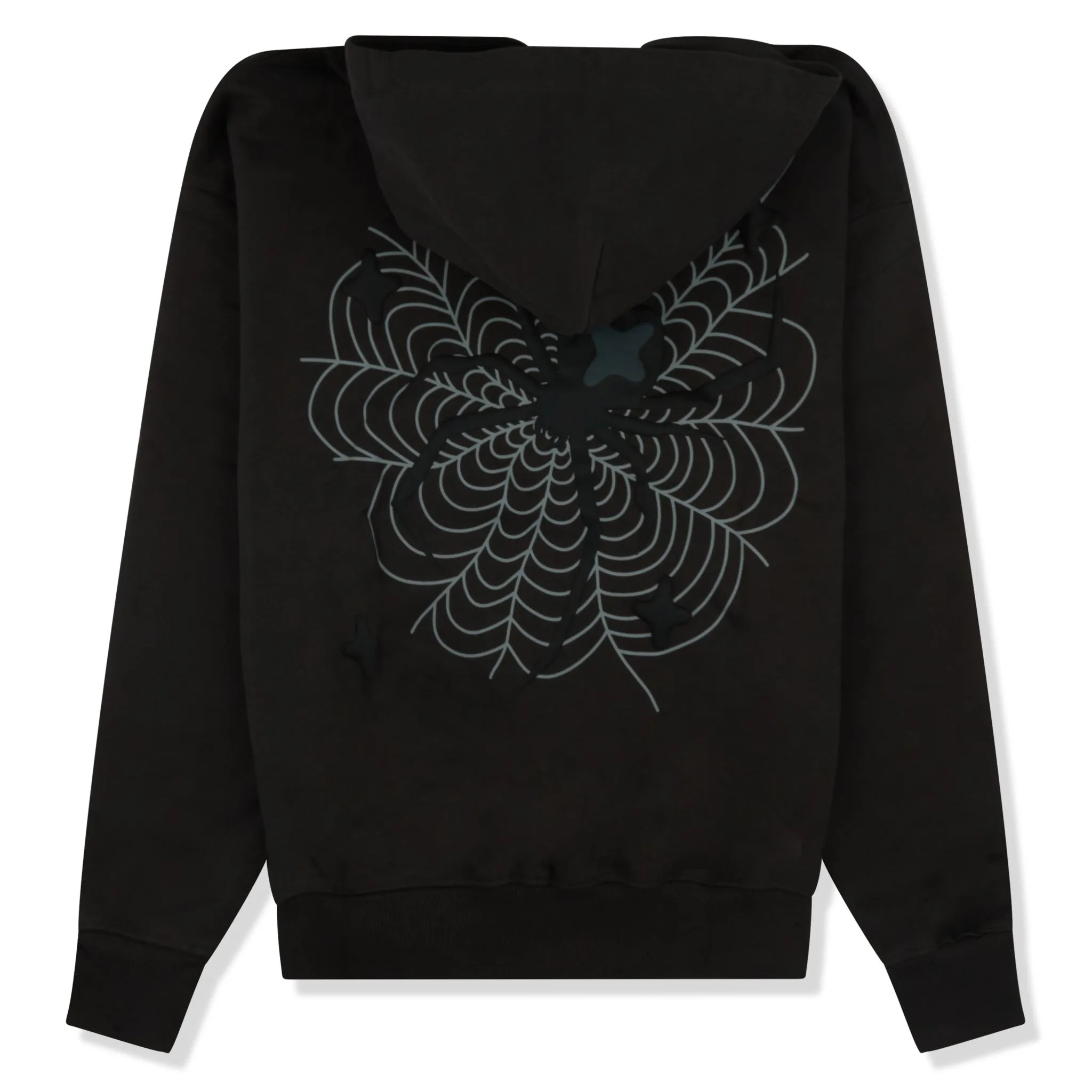 Broken Planet Soot Black Spider Web Zip-Up Hoodie - Stylish and Comfortable Sweatshirt for Everyday Wear