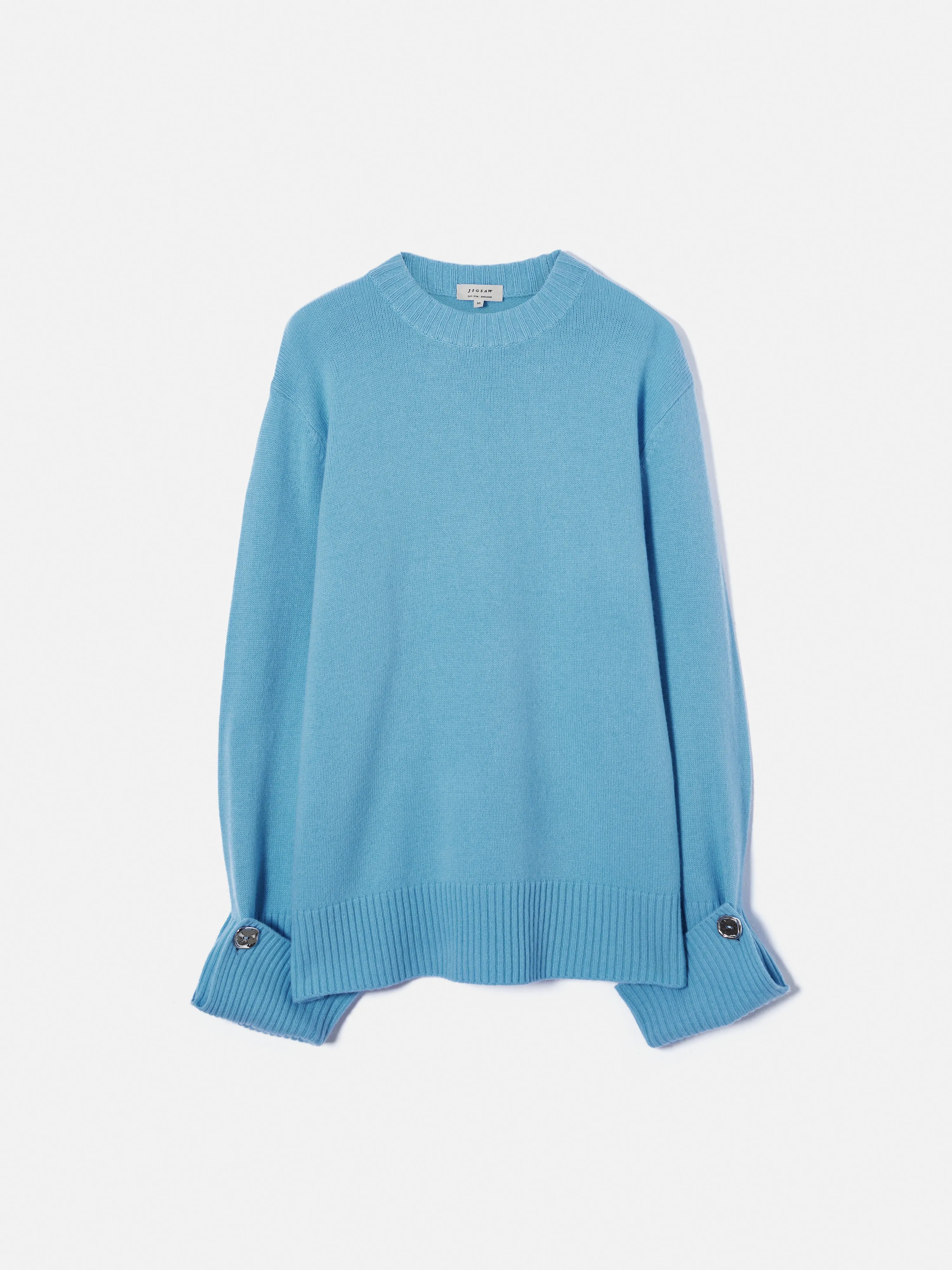 Button Detail Oversized Jumper | Blue