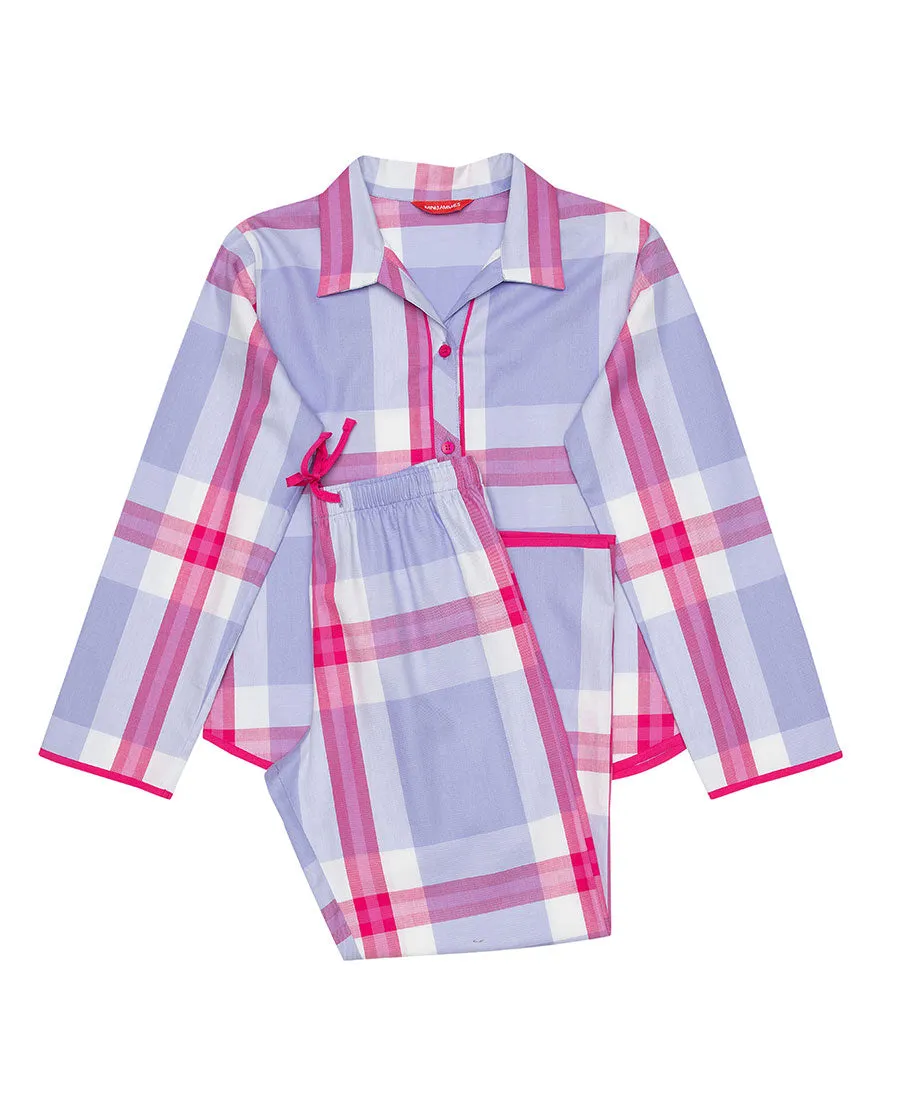 Carrie Lilac Check Pyjama Set