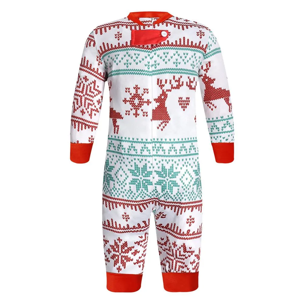 Christmas Pajamas Matching Family Pyjamas  Pajamas Parent-child Outfit for  Deer Reindeer Printed Long Sleeve Tee and Bottom Loungewear