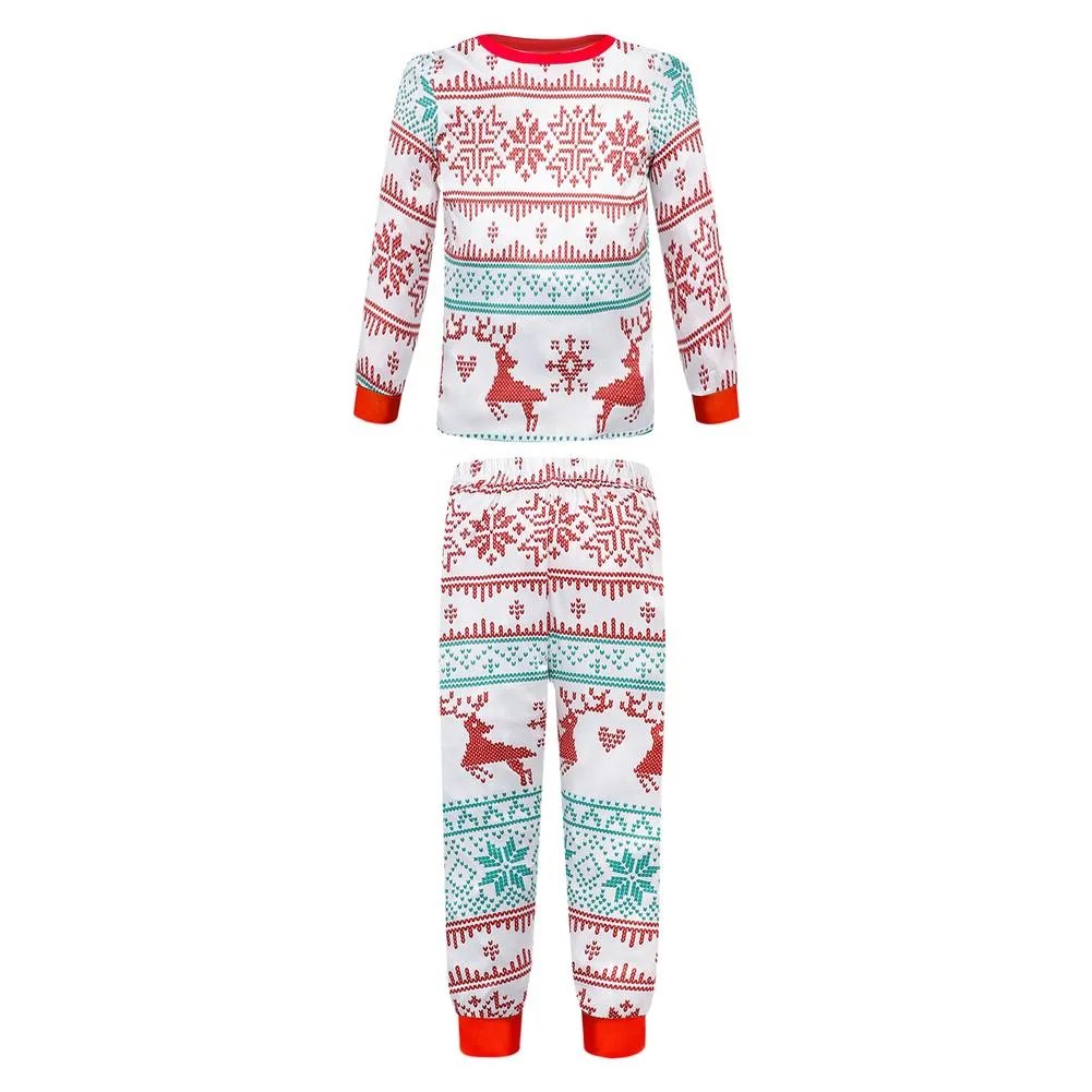 Christmas Pajamas Matching Family Pyjamas  Pajamas Parent-child Outfit for  Deer Reindeer Printed Long Sleeve Tee and Bottom Loungewear