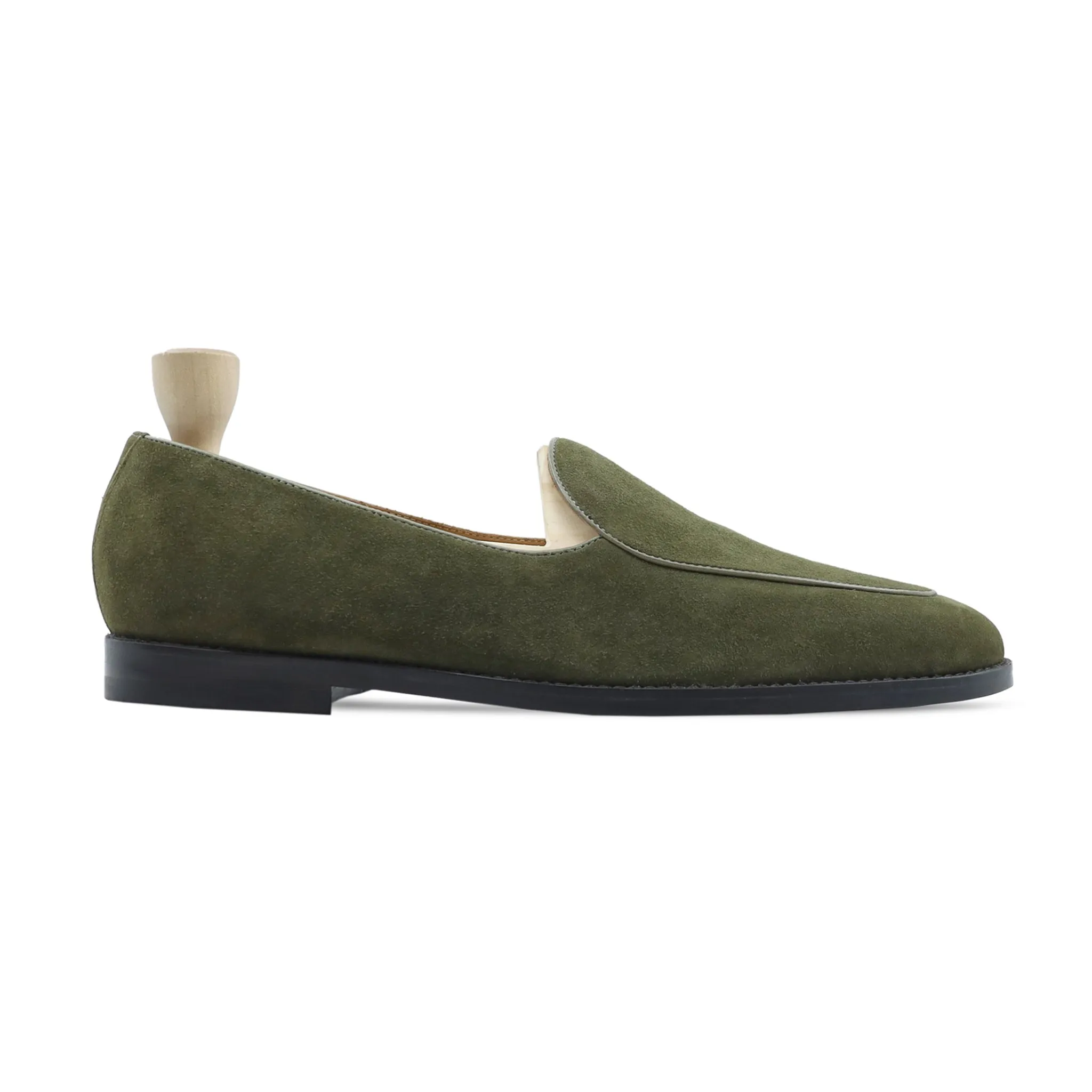 Citrine - Men's Green Kid Suede Loafer