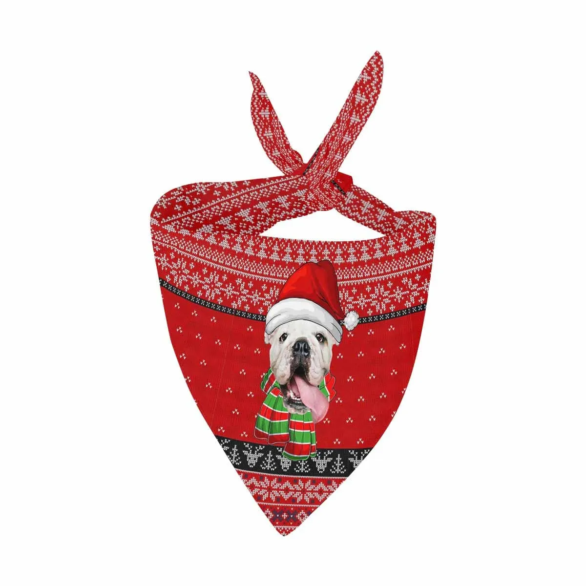 Custom Pet Big Face Christmas Sleepwear Personalized Men Women's Long Pajama Set