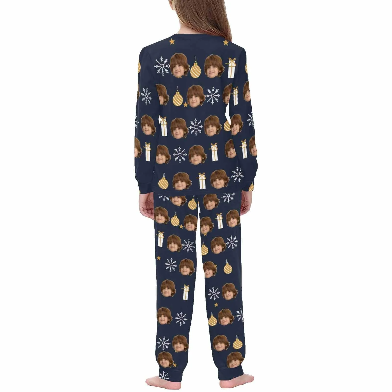 Custom Photo Blue Pajamas Personalized Family Matching and Pet Hoodie Set Christmas Matching Sleepwear