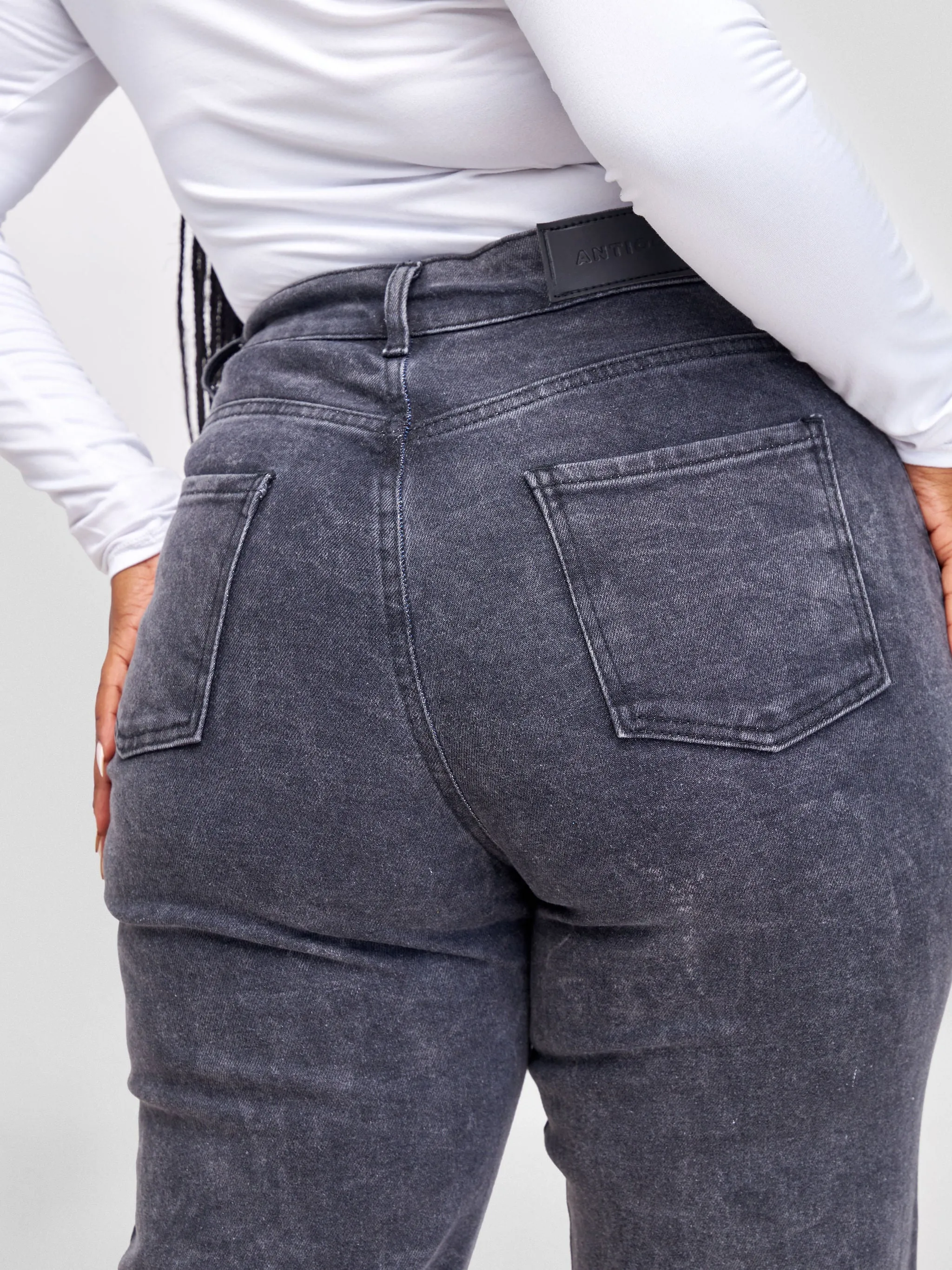 Denim Haven Mom Jeans - Dark Grey