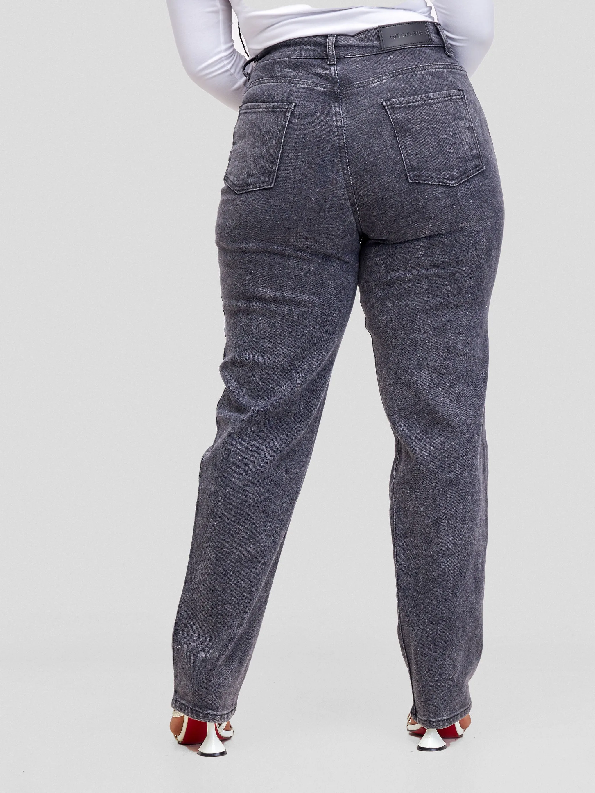 Denim Haven Mom Jeans - Dark Grey