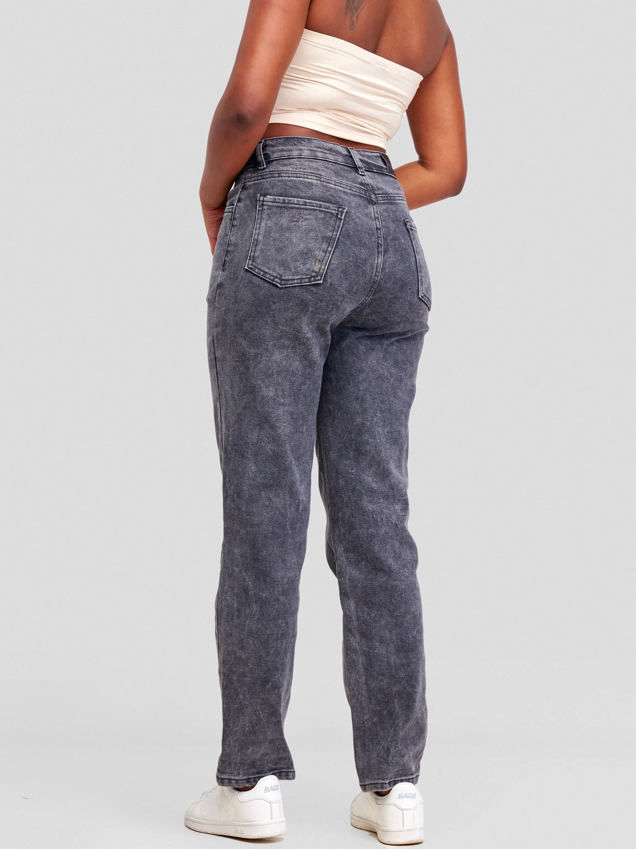 Denim Haven Mom Jeans - Dark Grey