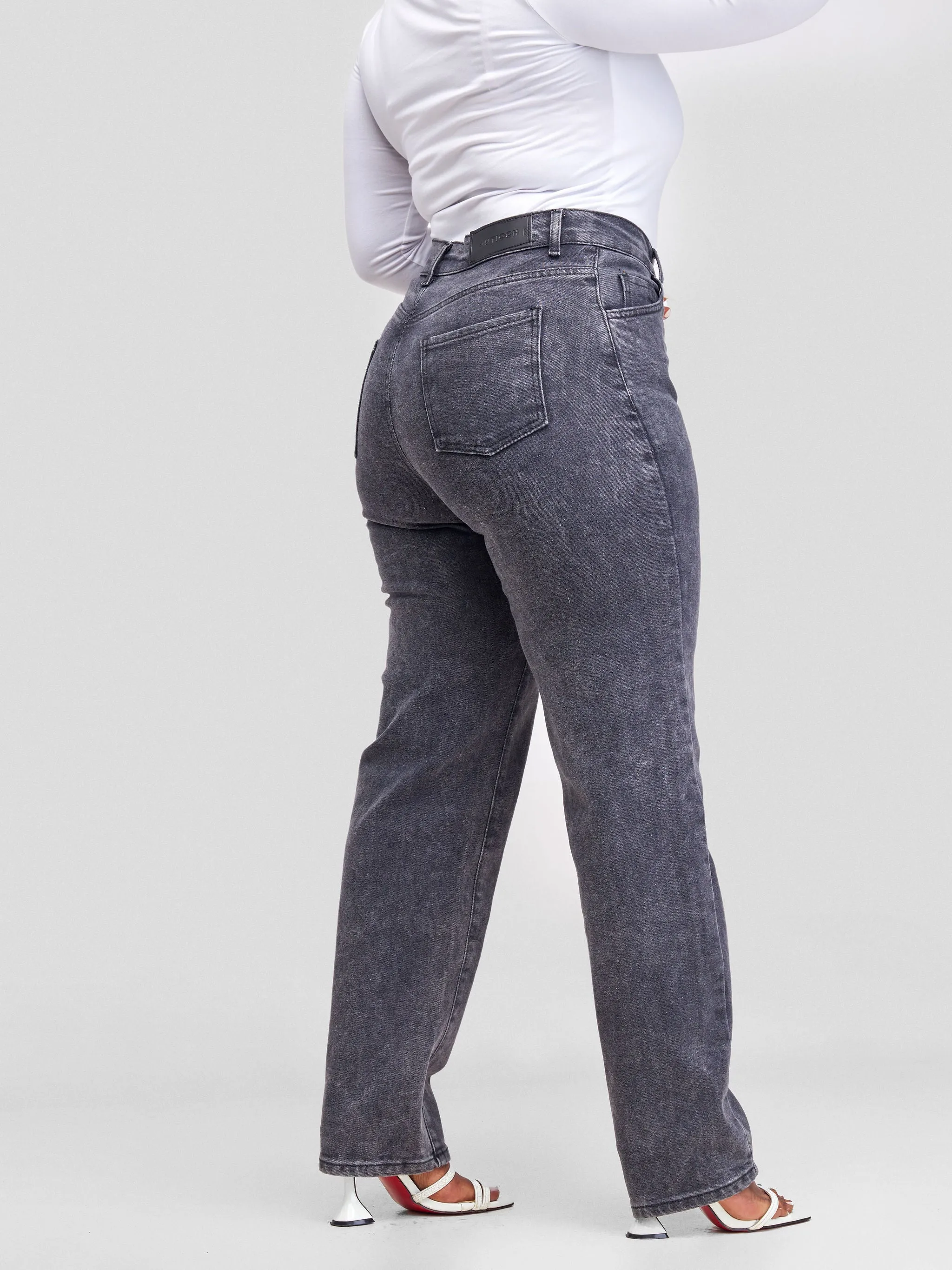 Denim Haven Mom Jeans - Dark Grey