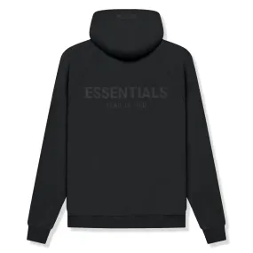 Fear Of God Essentials Reverse Logo Black Hoodie (SS21)