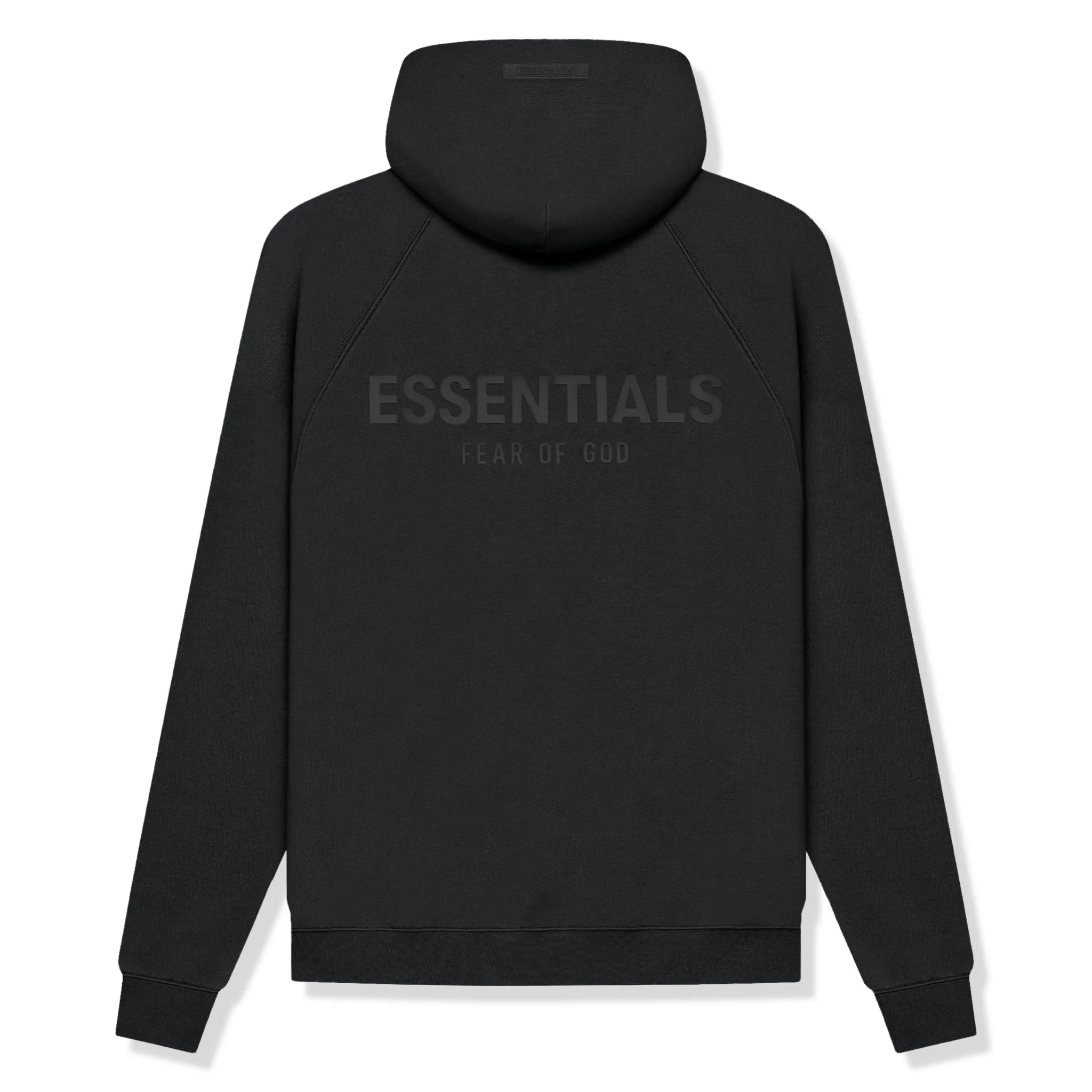 Fear Of God Essentials Reverse Logo Black Hoodie (SS21)