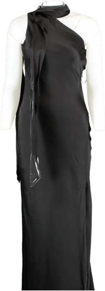 FOREVER NEW Black Remington Asymm Scarf Dress UK 8