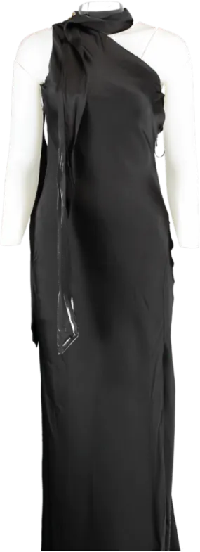 FOREVER NEW Black Remington Asymm Scarf Dress UK 8