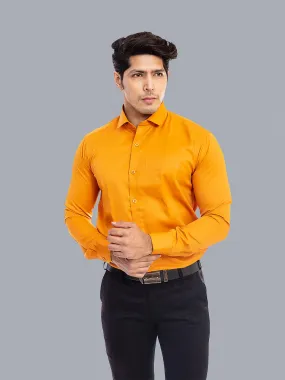 Formal Combination for Men - Mustard Solid Giza Formal Shirt