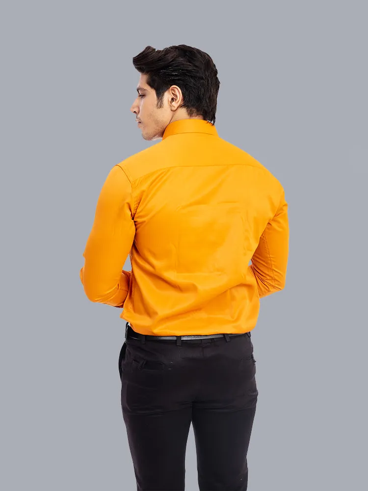 Formal Combination for Men - Mustard Solid Giza Formal Shirt