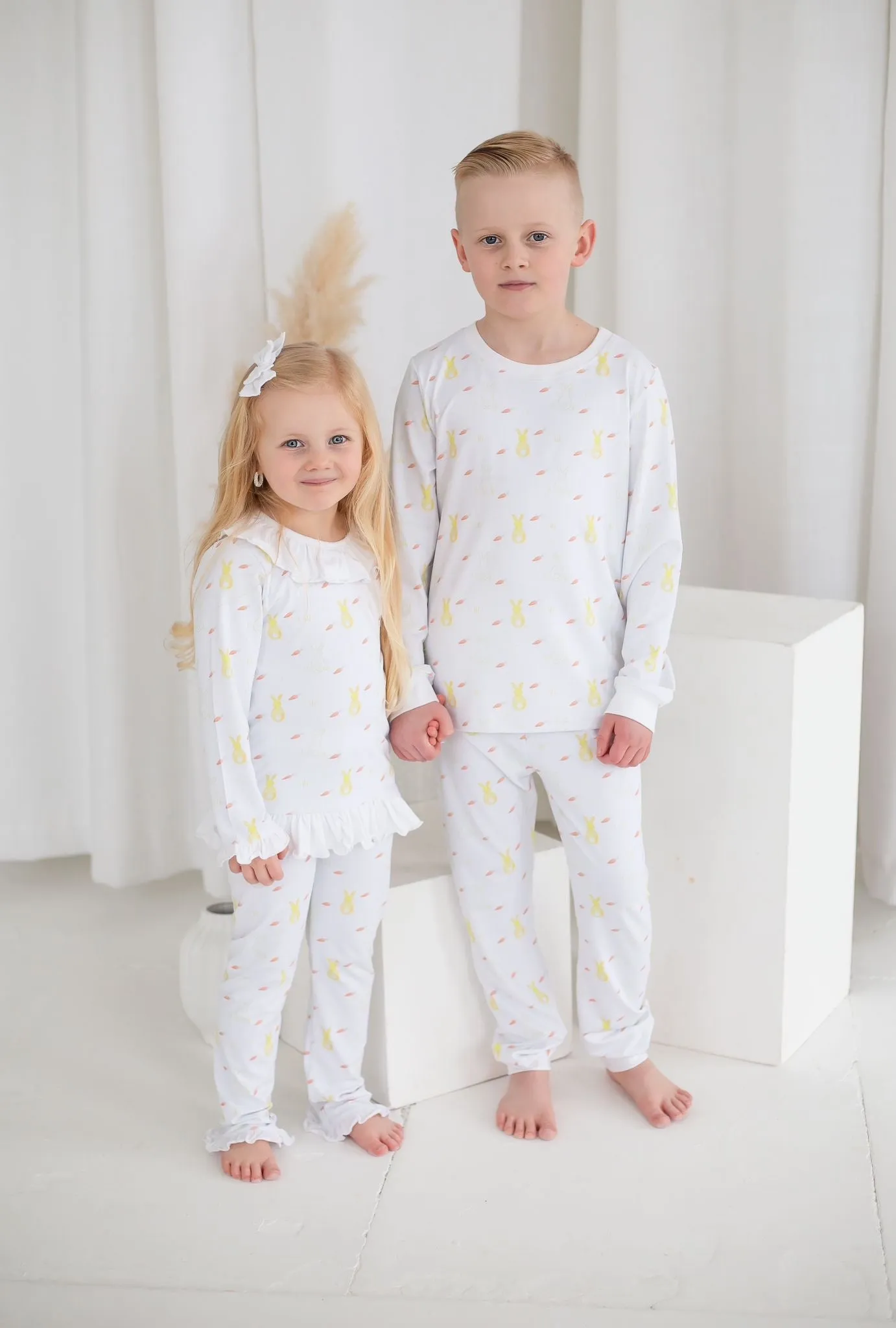 Girls Lemon Bunny Print Pyjamas