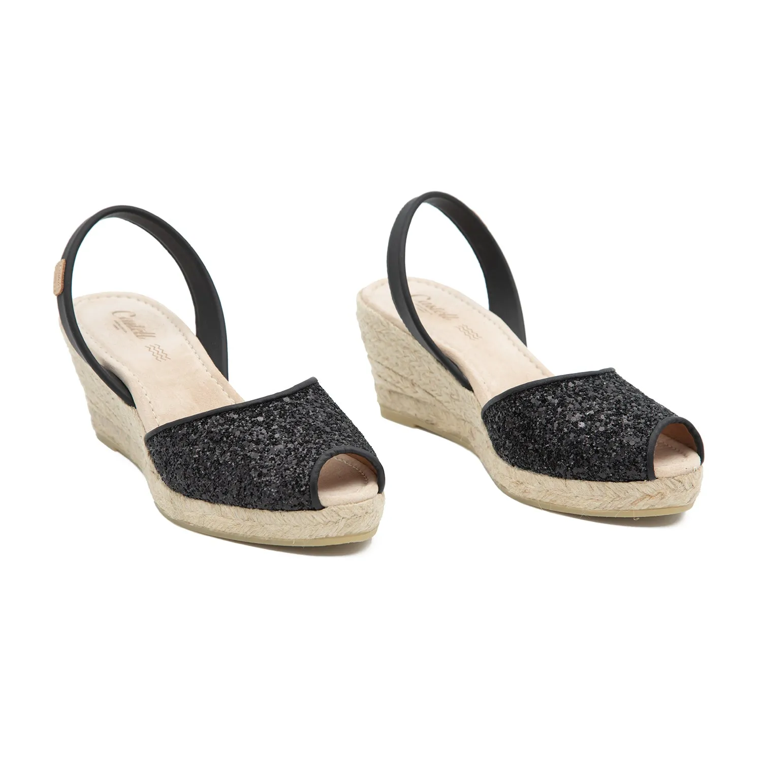 Glitter Leather Menorcan Espadrille For Women - Frida Montada 2006R Glitter 5C