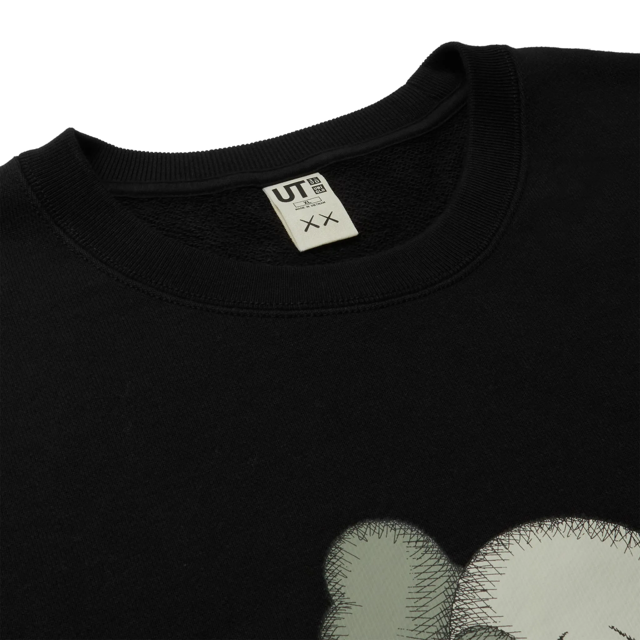 Limited Edition Kaws x Uniqlo Graphic Black Sweatshirt - Trendy Urban Unisex Fashion