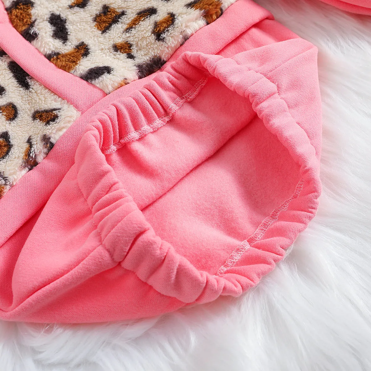 Kid Girls Color-blocking Leopard print Hoodies Sweatshirts Wholesale 23102002