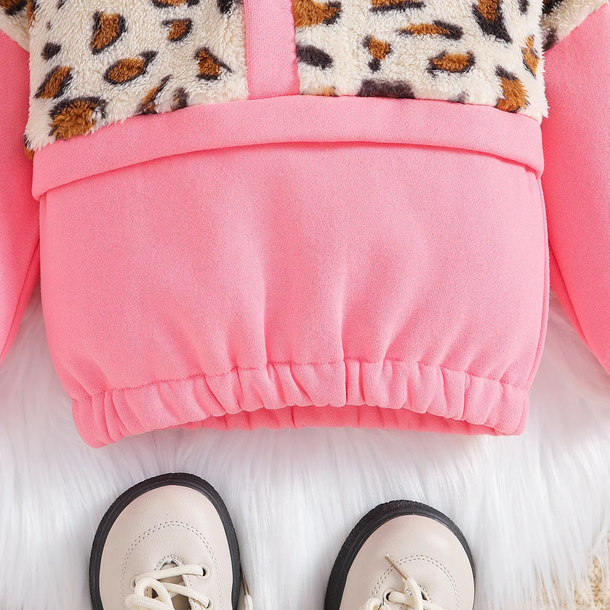 Kid Girls Color-blocking Leopard print Hoodies Sweatshirts Wholesale 23102002