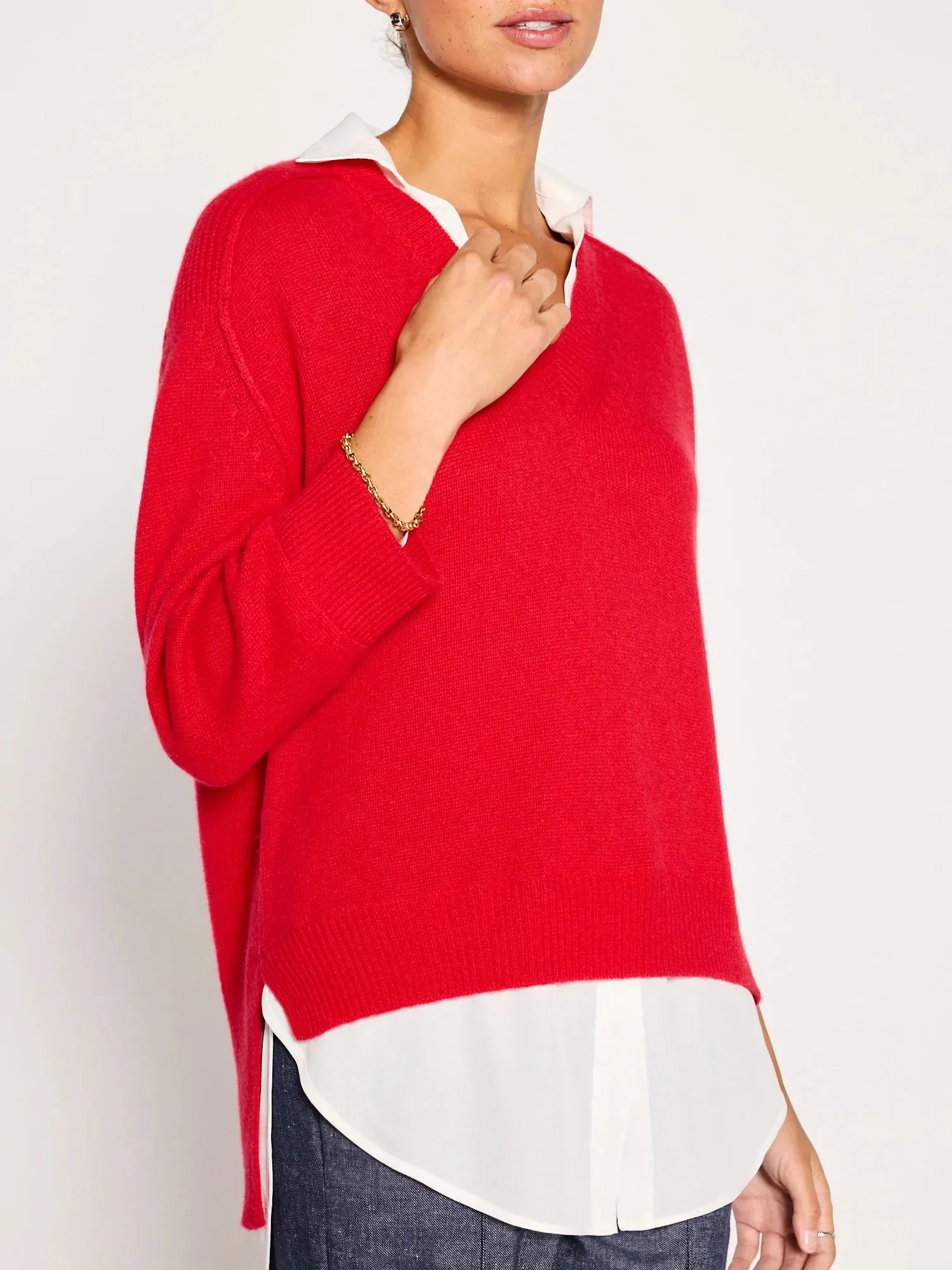 BROCHU WALKER Looker Layered V-Neck Sweater