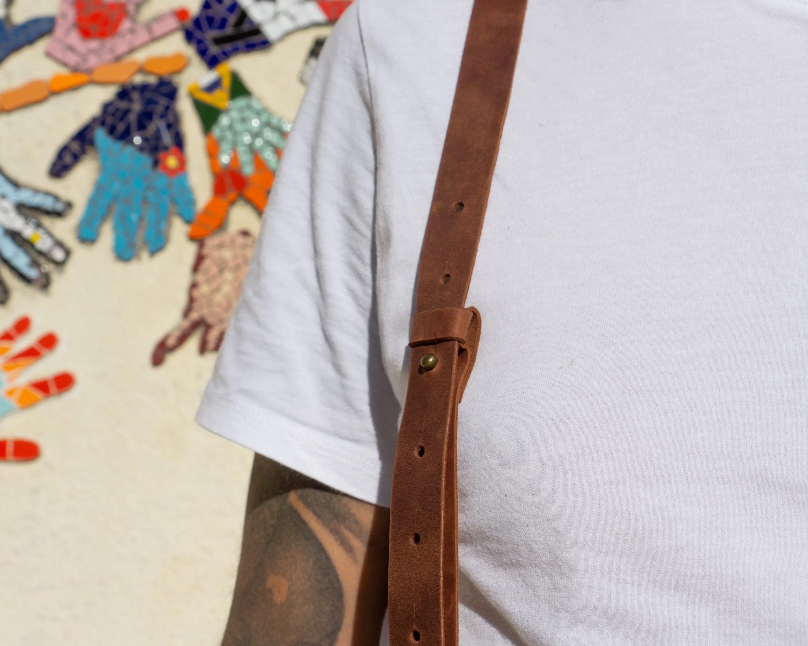 Leather suspenders for jeans | leather suspenders with trigger snap or clip