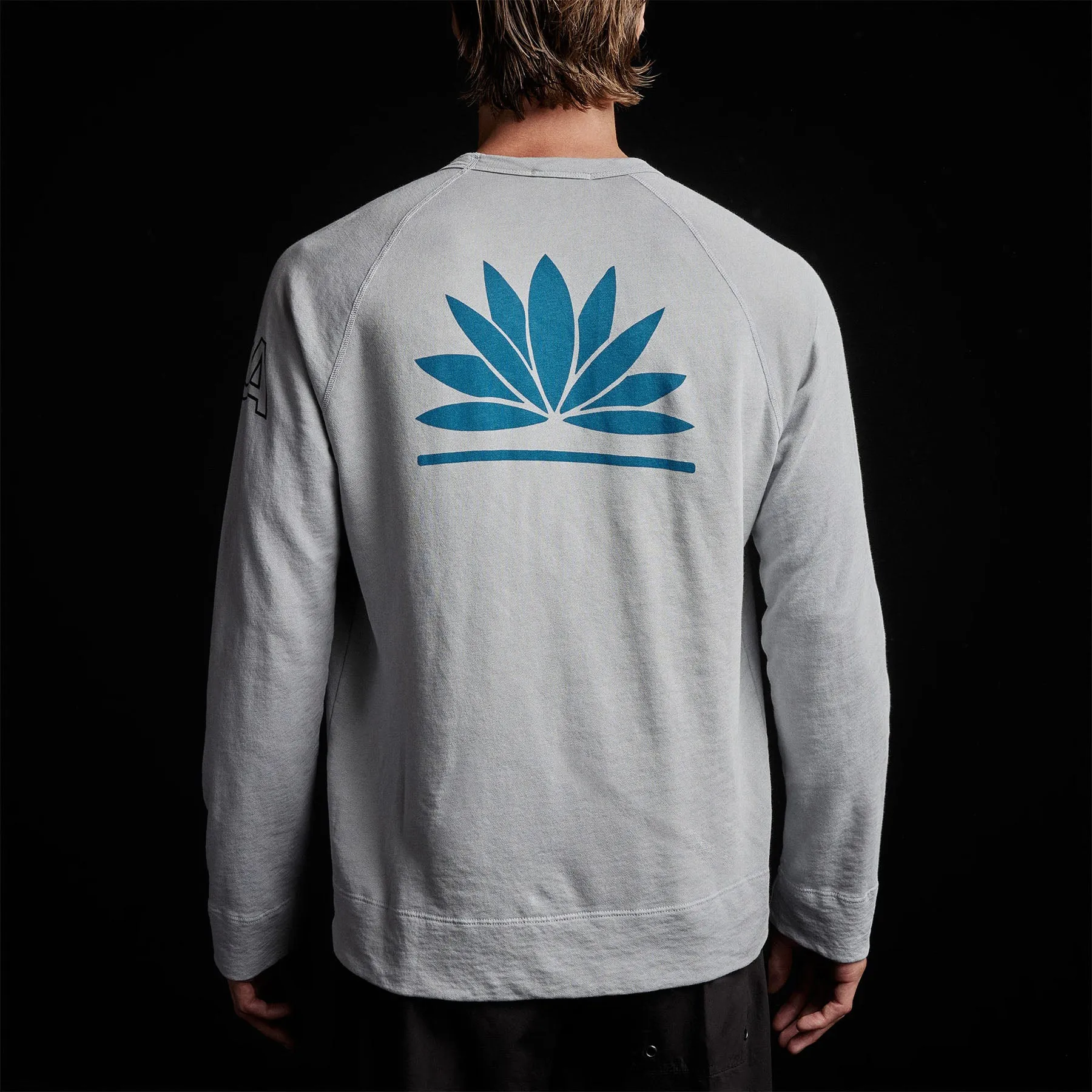 Lotus Graphic French Terry Sweatshirt - Blue Fog Pigment