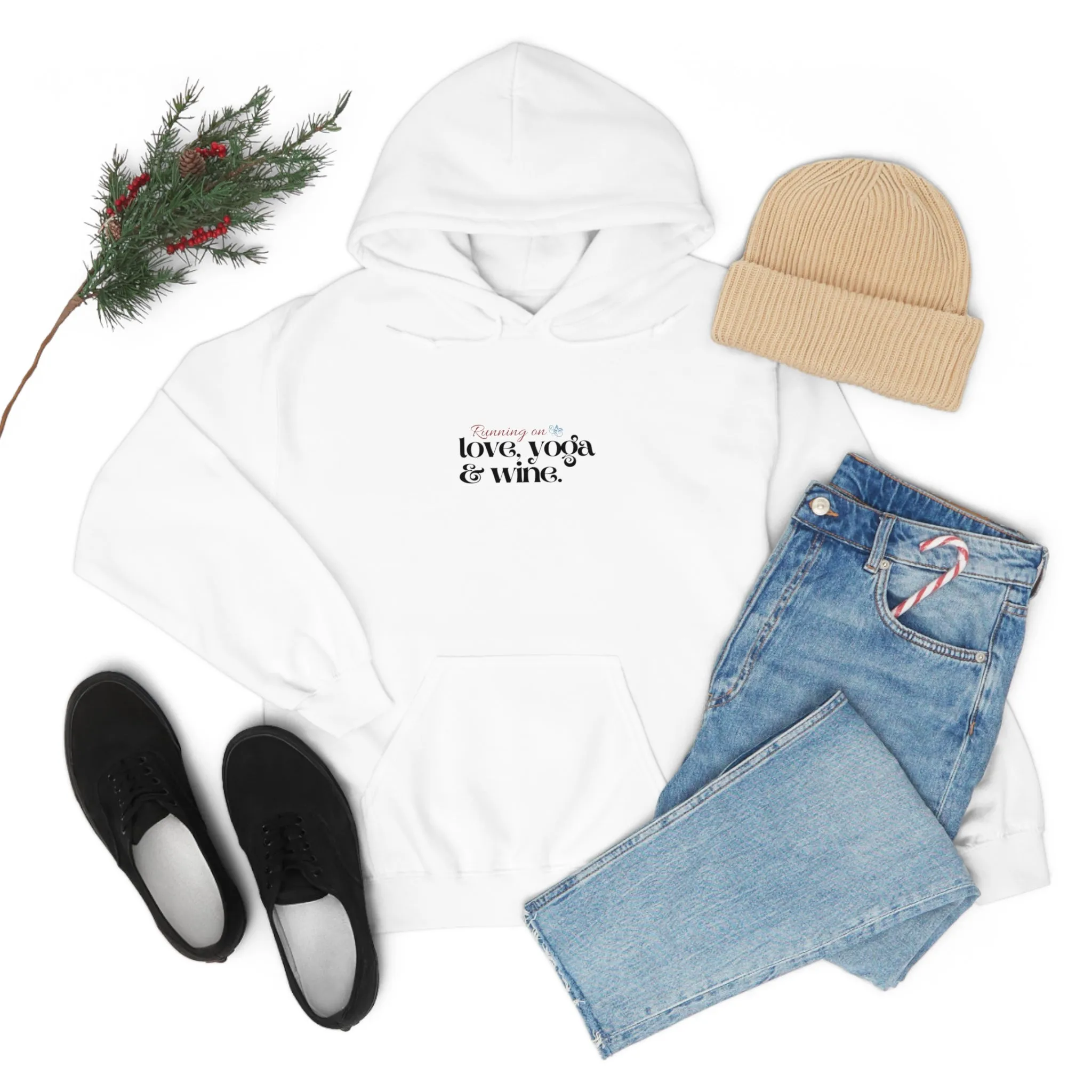 love, yoga & wine - Hooded Sweatshirt