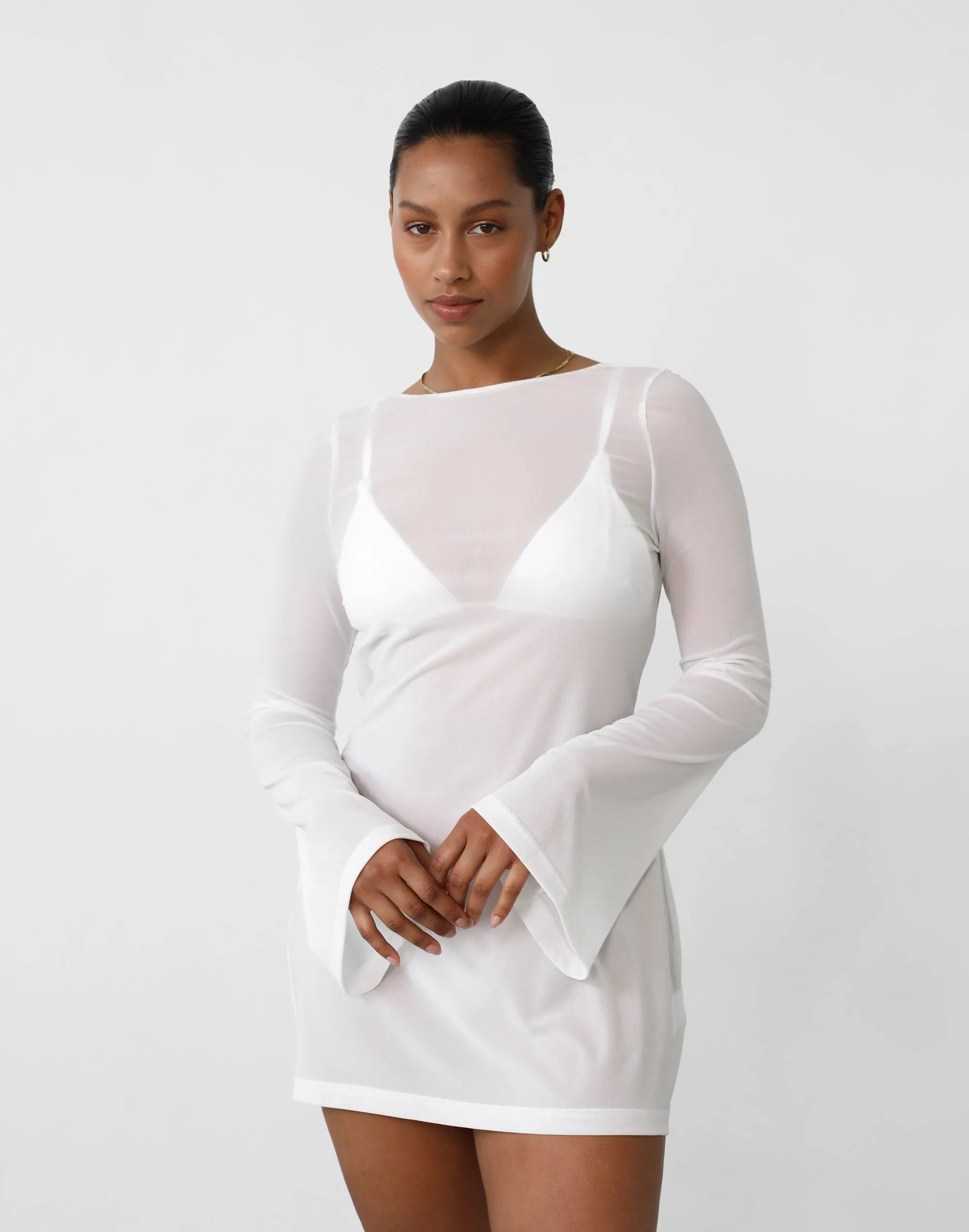 Make Waves Mini Dress (White)