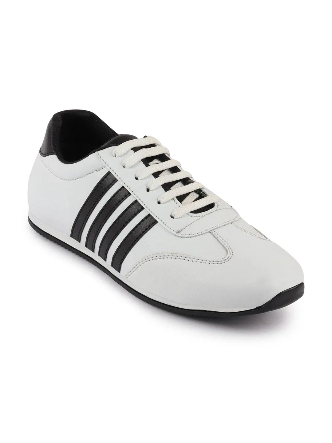 Men White Casual Classic Lace Up Sneakers