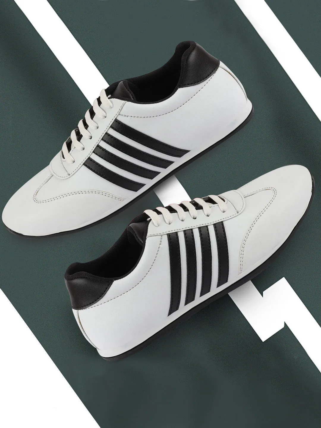 Men White Casual Classic Lace Up Sneakers