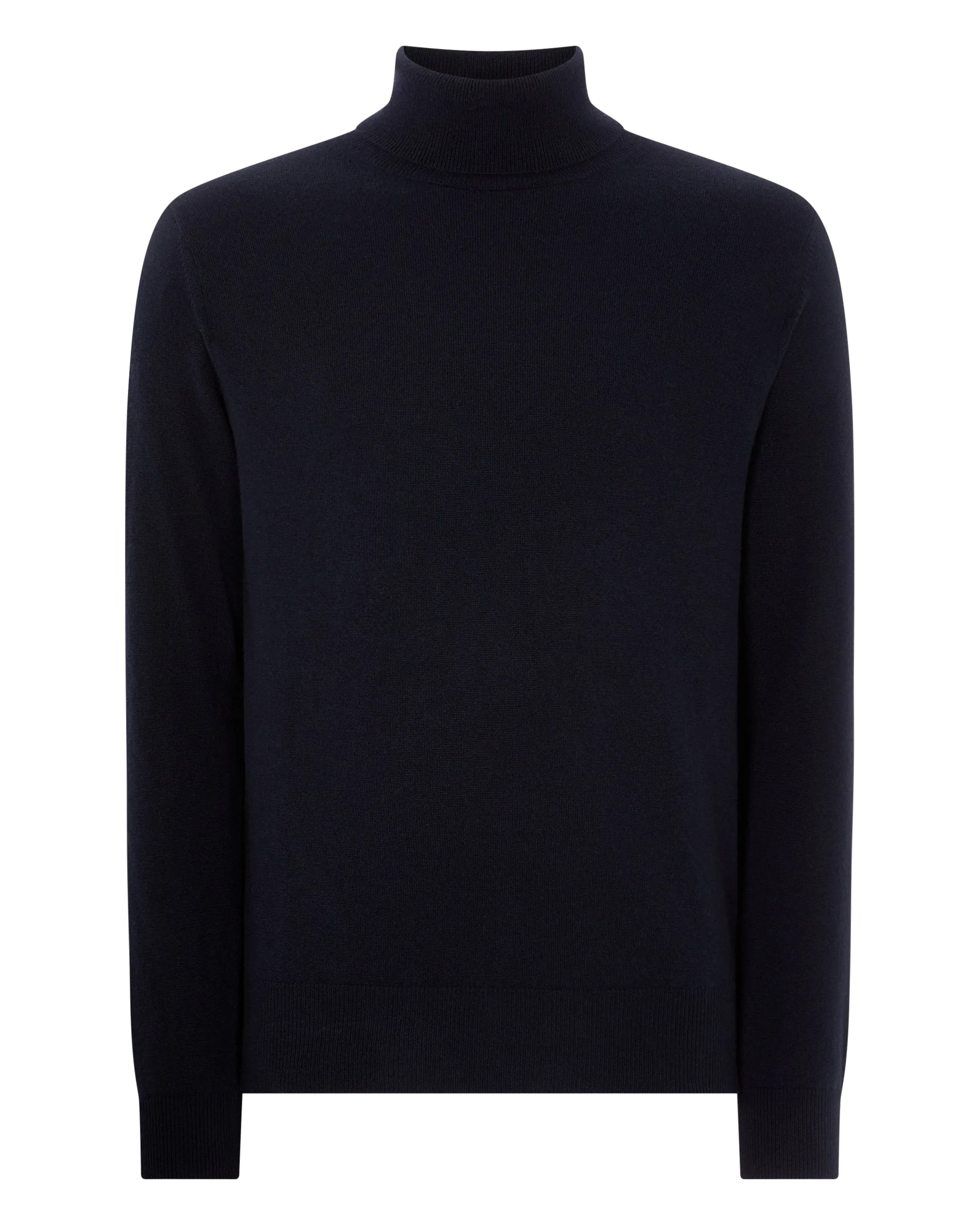 Men's Trafalgar Roll Neck Cashmere Jumper Navy Blue