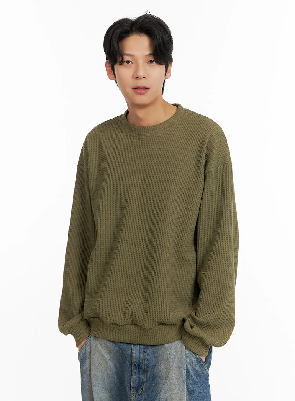 Men's Waffle Knit Sweater IA402