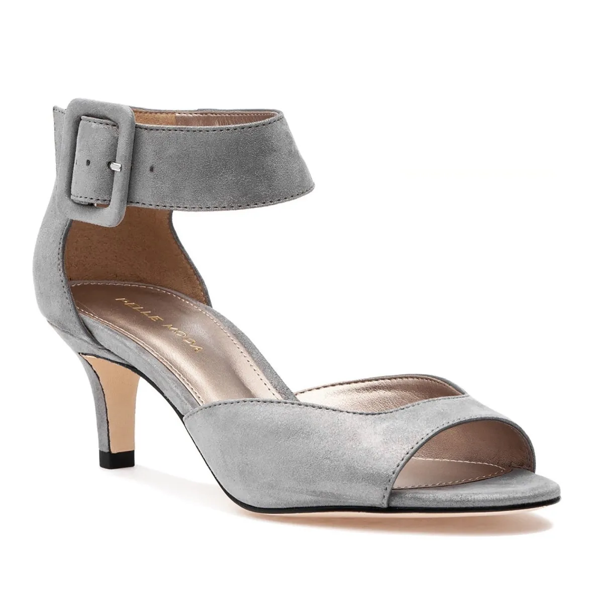 Pelle Moda Womens Berlin Pewter Metallic Dress Sandals - Stylish and Comfortable Footwear for Any Occasion