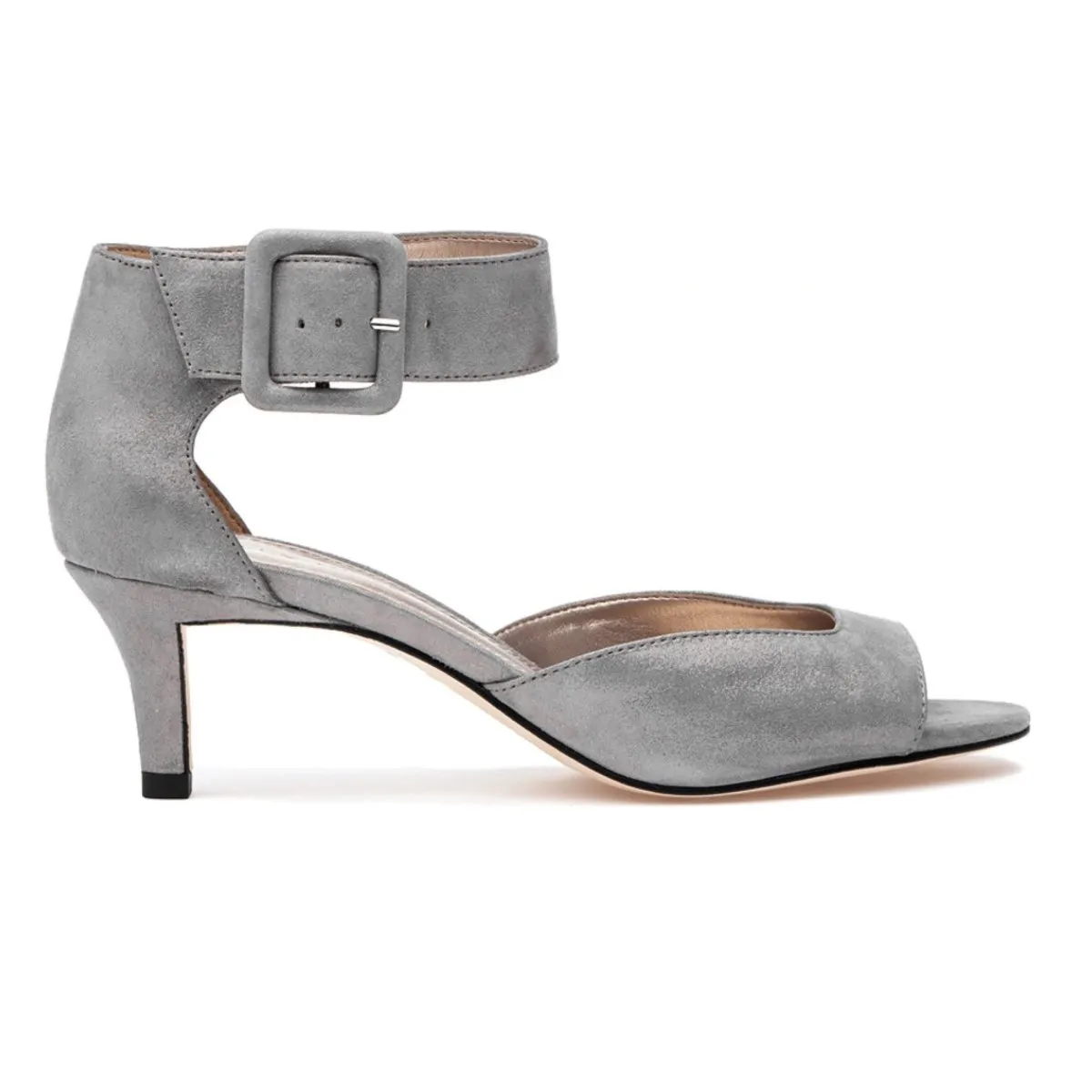 Pelle Moda Womens Berlin Pewter Metallic Dress Sandals - Stylish and Comfortable Footwear for Any Occasion