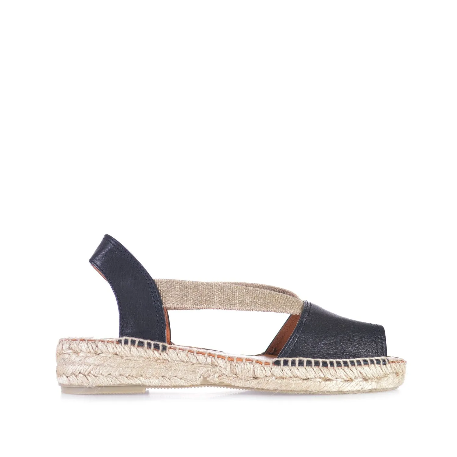 Plain Leather Wedge Espadrille for Women - Etna