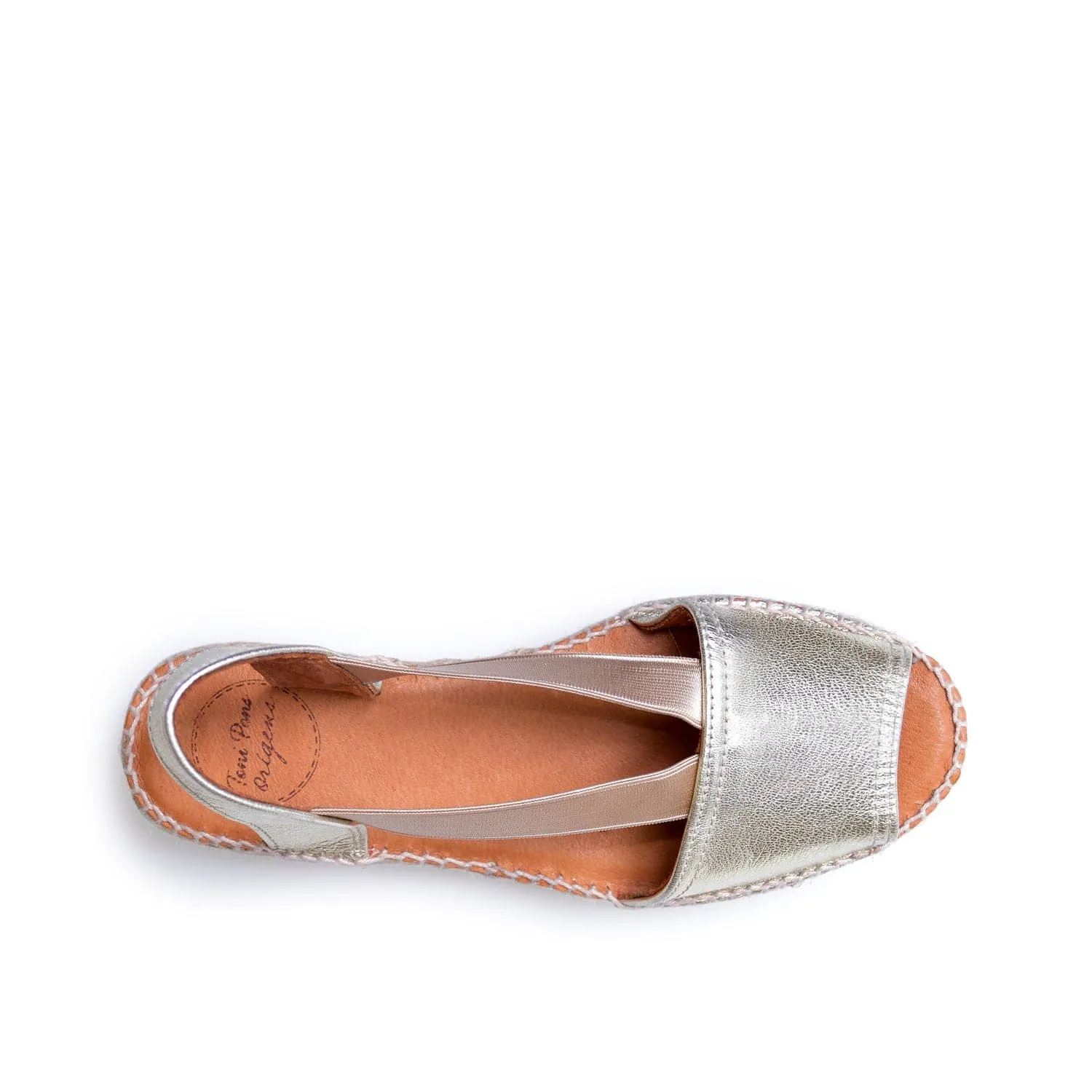 Plain Leather Wedge Espadrille for Women - Etna