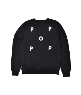 Pop Trading Company logo crewneck sweat black/white