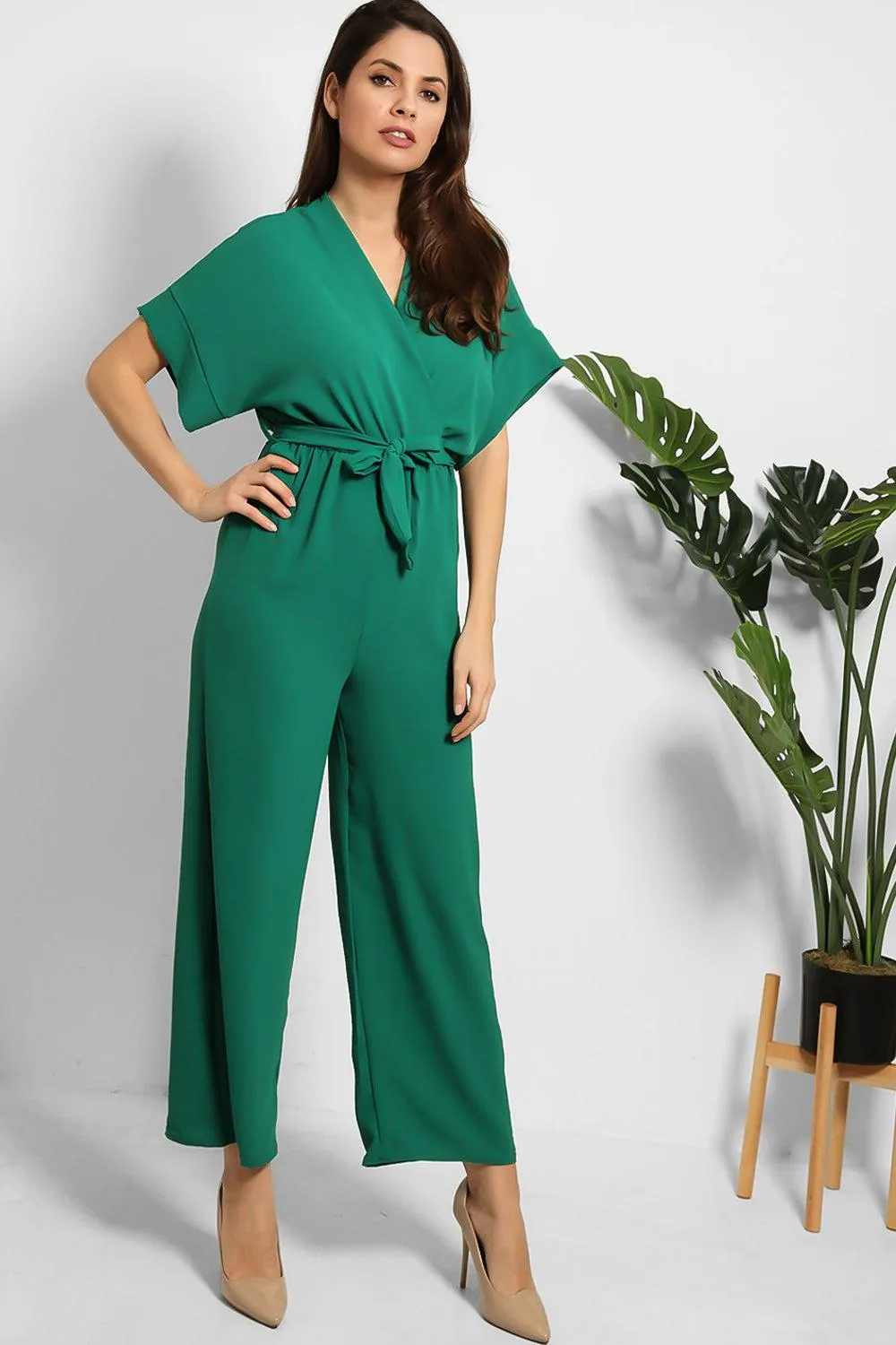 Self Tie Belt Light Jumpsuit